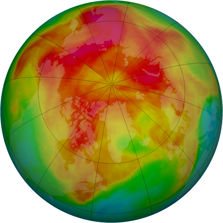 Arctic ozone map for 10 April 1985